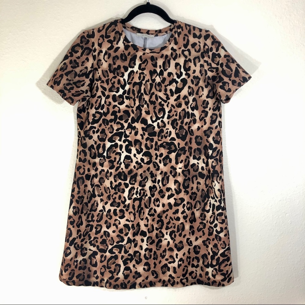 Zara Trafaluc Chemise Cheetah Dress Womens Size M
